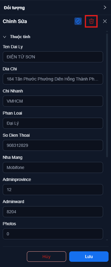 Xóa một cửa hàng