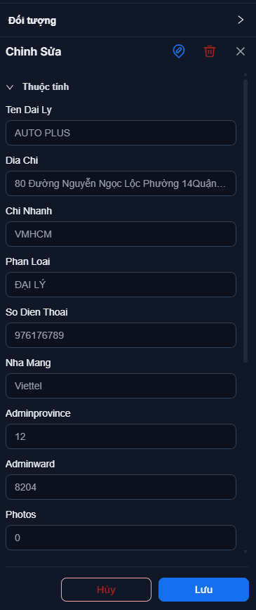 Chỉnh sửa thông tin cửa hàng