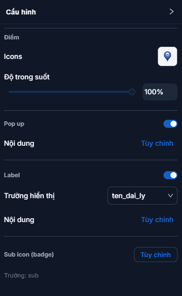 Bảng thông tin chi tiết của một đối tượng